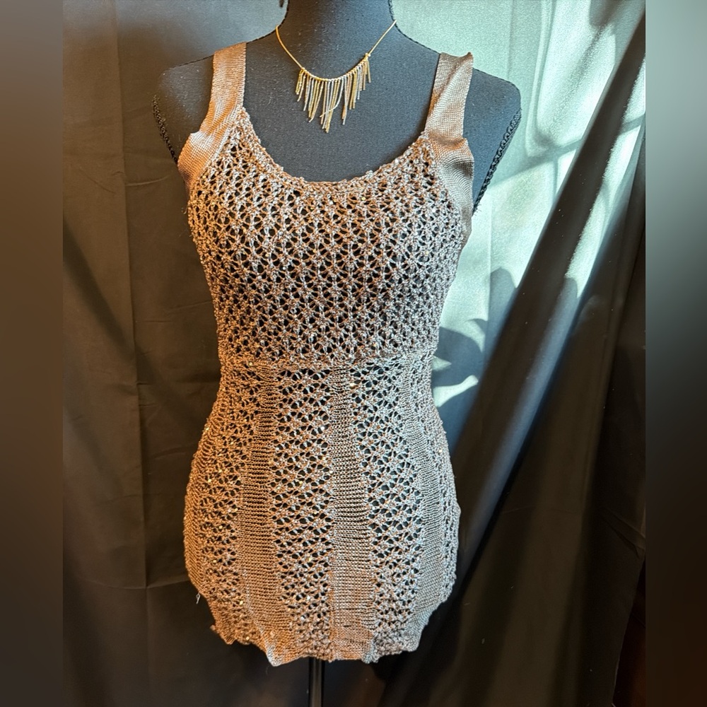 Runway Brown Knit Sleeveless Top